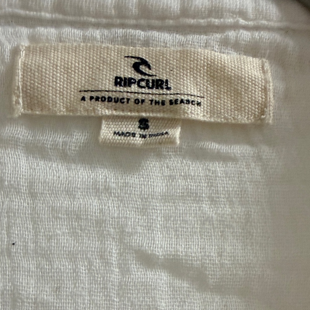 Rip Curl Cotton Gauze White Button Down Top - Picture 3 of 3